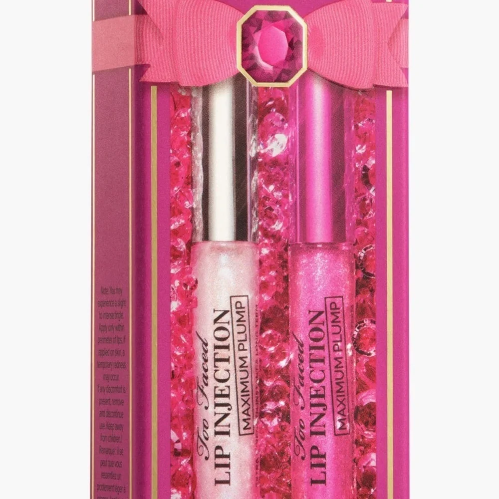 🆕Too Faced Lip Injection Maximum Plump Lip Gloss Duo::NIB::Limited Edition::